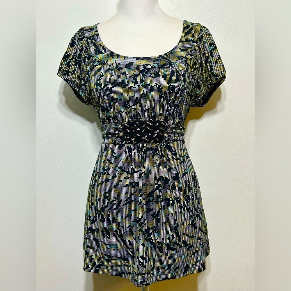 Vintage Y2K Pixelated Abstract Baby Doll Top